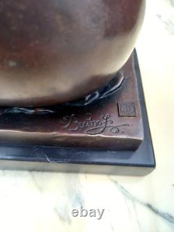 Statue Bronze Style Art Deco-jeune Femme Sortant D'un Oeuf-d'apres Bruno Zach
