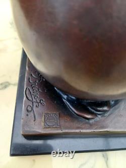 Statue Bronze Style Art Deco-jeune Femme Sortant D'un Oeuf-d'apres Bruno Zach