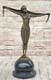 Statue En Bronze Art D&eacute;co Danseuse Palmyra Sign&eacute;e Chiparus Figurine En Fonte
