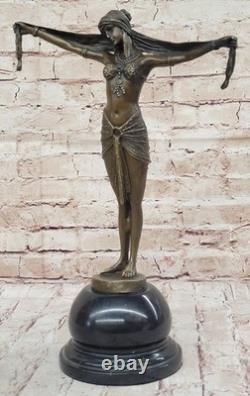 Statue En Bronze Art Déco Danseuse Palmyra Signée Chiparus Figurine En Fonte
