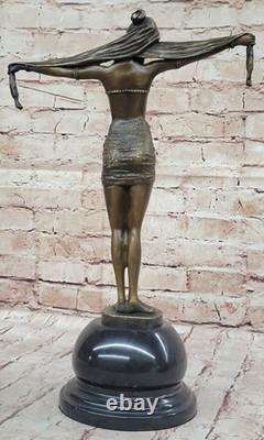 Statue En Bronze Art Déco Danseuse Palmyra Signée Chiparus Figurine En Fonte