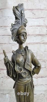 Statue En Bronze De Fleurs De Jardin Vintage En Marbre Art Déco Artwork NR