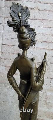 Statue En Bronze De Fleurs De Jardin Vintage En Marbre Art Déco Artwork NR