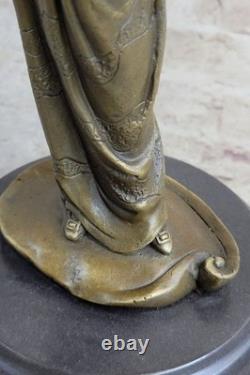 Statue En Bronze De Fleurs De Jardin Vintage En Marbre Art Déco Artwork NR