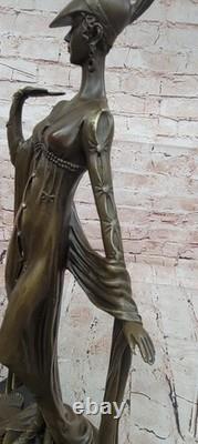 Statue En Bronze Directoire Erté Art Deco Hot Cast Ouvre D'Art Collectionnable