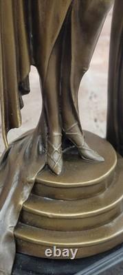 Statue En Bronze Directoire Erté Art Deco Hot Cast Ouvre D'Art Collectionnable