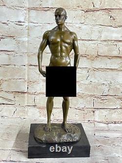 Statue En Bronze Nu Masculin Intérêt Gay Figurine Musculaire Art Déco