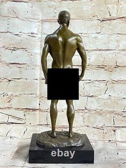 Statue En Bronze Nu Masculin Intérêt Gay Figurine Musculaire Art Déco