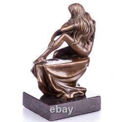 Statue Femme Nue BRONZE Art Deco Sculpture Femme Assise Figurine Décorative Sexy