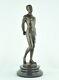 Statue Sculpture Athlete Sexy Style Art Deco Style Art Nouveau Bronze Massif Sig