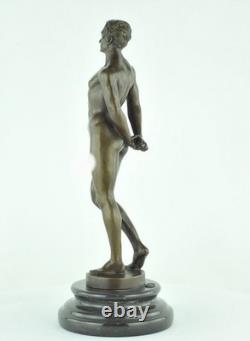 Statue Sculpture Athlete Sexy Style Art Deco Style Art Nouveau Bronze massif Sig