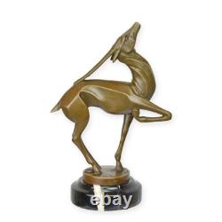 Statue Sculpture Bronze Art Déco Nouveau Antilope BJ-86 Moderne
