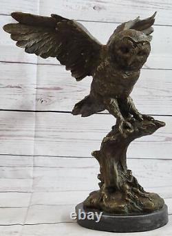 Statue Sculpture Chouette Oiseau Faune Art Déco Style Art Nouveau Style Bronze