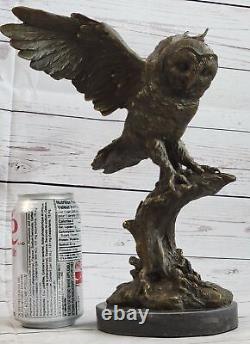 Statue Sculpture Chouette Oiseau Faune Art Déco Style Art Nouveau Style Bronze