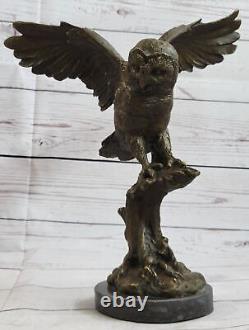 Statue Sculpture Chouette Oiseau Faune Art Déco Style Art Nouveau Style Bronze