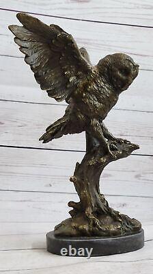 Statue Sculpture Chouette Oiseau Faune Art Déco Style Art Nouveau Style Bronze