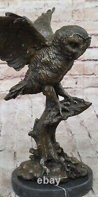 Statue Sculpture Chouette Oiseau Faune Art Déco Style Art Nouveau Style Bronze