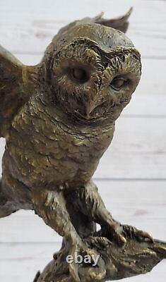 Statue Sculpture Chouette Oiseau Faune Art Déco Style Art Nouveau Style Bronze