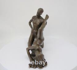 Statue Sculpture Couple Sexy Style Art Deco Style Art Nouveau Bronze massif Sign