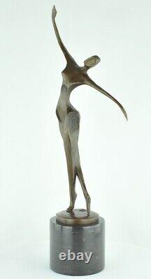 Statue Sculpture Danseuse Nue Acrobate Style Moderne Style Art Deco Bronze massi