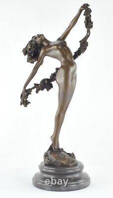 Statue Sculpture Danseuse Nue Sexy Style Art Deco Style Art Nouveau Bronze massi