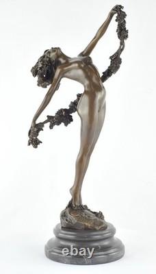 Statue Sculpture Danseuse Nue Sexy Style Art Deco Style Art Nouveau Bronze massi