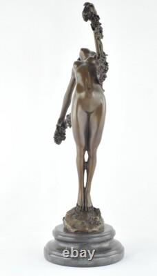 Statue Sculpture Danseuse Nue Sexy Style Art Deco Style Art Nouveau Bronze massi