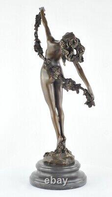 Statue Sculpture Danseuse Nue Sexy Style Art Deco Style Art Nouveau Bronze massi