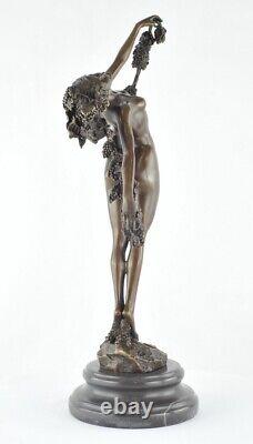Statue Sculpture Danseuse Nue Sexy Style Art Deco Style Art Nouveau Bronze massi
