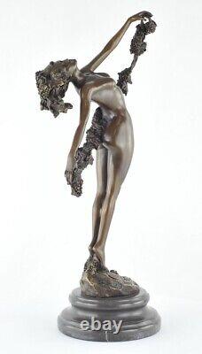 Statue Sculpture Danseuse Nue Sexy Style Art Deco Style Art Nouveau Bronze massi