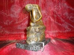 Statue Sculpture Demoiselle Nue Sexy Style Art Deco Style Art Nouveau Bronze mas