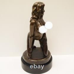Statue Sculpture Demoiselle Sexy Pin-up Style Art Deco Style Art Nouveau Bronze