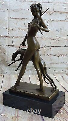 Statue Sculpture Diane Chasseresse Art Déco Style Nouveau Nu Bronze'Lost' Cire