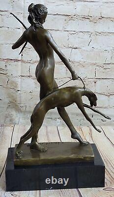 Statue Sculpture Diane Chasseresse Art Déco Style Nouveau Nu Bronze'Lost' Cire