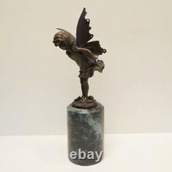 Statue Sculpture Elfe Fee Style Art Deco Style Art Nouveau Bronze massif Signe