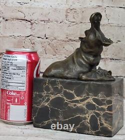 Statue Sculpture Hippopotame Art Déco Style Art Nouveau Bronze