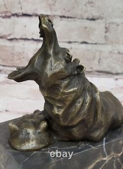 Statue Sculpture Hippopotame Art Déco Style Art Nouveau Bronze