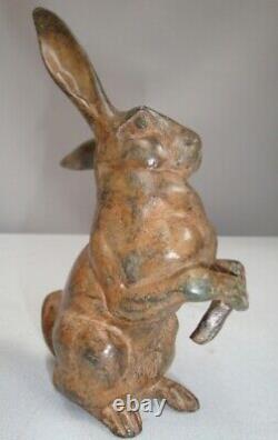 Statue Sculpture Lapin Lievre Animalier Chasse Style Art Deco Style Art Nouveau