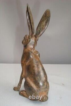 Statue Sculpture Lapin Lievre Animalier Chasse Style Art Deco Style Art Nouveau