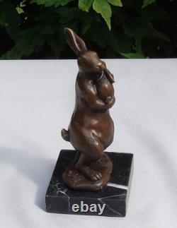 Statue Sculpture Lapin Lievre Animalier Style Art Deco Style Art Nouveau Bronze