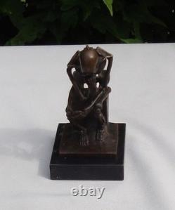 Statue Sculpture Le penseur Squelette Style Art Deco Style Art Nouveau Bronze ma