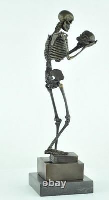 Statue Sculpture Le penseur Squelette Style Art Deco Style Art Nouveau Bronze ma