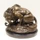 Statue Sculpture Lion Animalier Style Art Deco Style Art Nouveau Bronze Massif S
