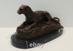 Statue Sculpture Lion Lionne Animalier Style Art Deco Style Art Nouveau Bronze m