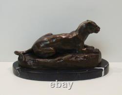 Statue Sculpture Panthere de Tunis Animalier Style Art Deco Style Art Nouveau Br