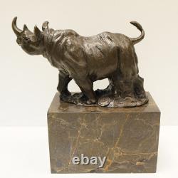 Statue Sculpture Rhinoceros Animalier Style Art Deco Style Art Nouveau Bronze ma