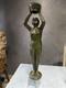 Statue Femme Bronze Art Déco. Yonejiichi Sculpteur Japon 1930. Yonejiichi