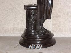 Statuette bronze femme élégante au petit chien style 1920 Années Folles ART DECO