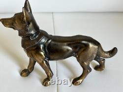 Statuette chien bronze vintage 20? Cm déco art animalier rare