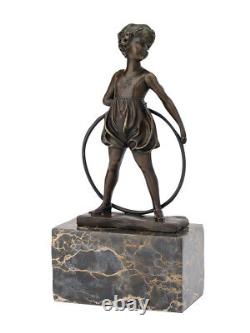 Statuette de jeune gymnaste d´après Ferdinand Preiss style art déco bronze